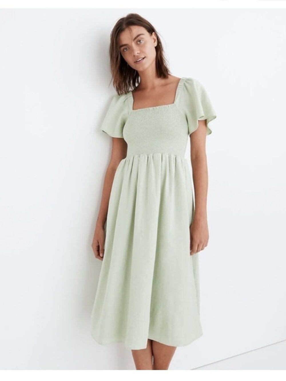 Madewell Lucie Smocked Midi Dress